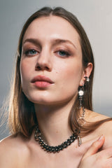 NO.328 [SILVER] STAR UNBALANCE EARRING