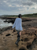 (UNISEX)アーサーアンゴラVネックカーディガン