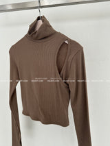 Open Warmer Cropped Turtleneck T-shirt