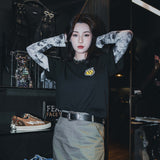 ミスターショースマイルフェイスパッチベーシック半袖Tシャツ / MR. SHOW SMILE FACE PATCH BASIC TEE