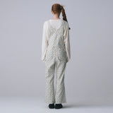FRILL HEART CORDUROY OVER-ALL, FLORAL CREAM