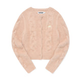 CHERRY MOHAIR KNIT CARDIGAN [LIGHT PINK]