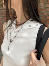 ジャッキーアイレットスナップボタンクロップドスリーブレス/Jakey Eyelet Snap Button Cropped Sleeveless