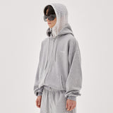 オーバーフルクロップスウェットフードジップアップ / Overful Crop Sweat Hood Zipup (2color)