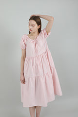 ロマンティックシャーリングロングワンピース / Romantic Shirring Long Onepiece Pink