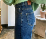 ワイドフィットロールアップチェックデニムパンツ/WIDE FIT ROLL-UP CHECK DENIM PANTS [6882]