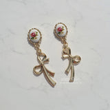 ビンテージローズガーデンピアス / Vintage Rose Garden Piercing - Ribbon Version