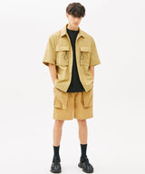 TWO POCKET STRING HALF SHIRTS (BEIGE) (6585203654774)