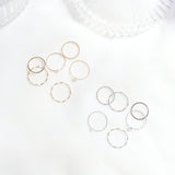 デイリーレイヤードリング 6セット / Daily layered ring 6 set (2 color)