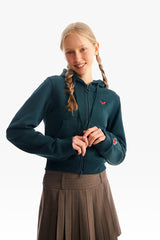 スモールチェリークロップフーディージップアップ／SMALL CHERRY CROP HOODIE ZIP UP [DARK GREEN]