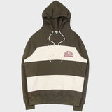 WIDE STRIPE RAGLAN HOODIE (KHAKI) (6675315720310)