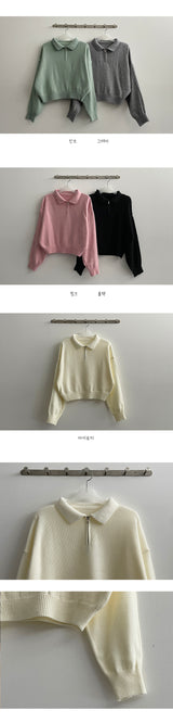 ショリンハーフジップアップクロップドカラーニットウェア / Shorin Half Zip-Up Cropped Collar Knitwear