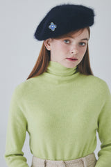 ホールガーメントカシミアタートルネックニット / Whole Garment Cashmere Turtleneck Knit [Lime Green]