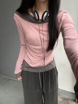 マホレイヤードテンセル長袖Tシャツ