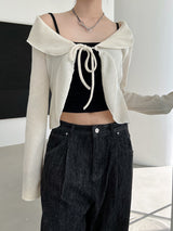 ラッフルカラーカーディガン/Ruffle collar cardigan (3color)