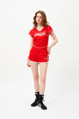 ドゥードゥルチェリードルフィンパンツ / DOODLE CHERRY DOLPHIN PANTS [RED]