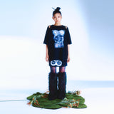 カットアウトグラフィックTシャツ / 222 Cutout graphic t-shirts - Black