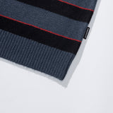 ブークルポイントストライプニット / BOUCLE POINT STRIPE KNIT - BLUE GREY