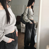キリプサイドピンタックバルーンフィットビンテージウォッシュドワイドデニムパンツ