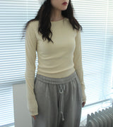 ribbon long sleeve T-shirt (4colors)