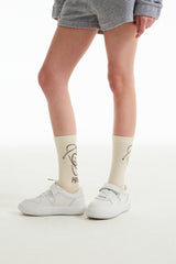ドゥードゥルチェリープラネットグラフィックソックス／DOODLE CHERRY PLANET GRAPHIC SOCKS [IVORY]