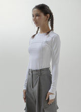 Handwraps stitches long sleeve - White