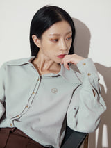 HALF HIDDEN BLOUSE -MINT (6636704333942)