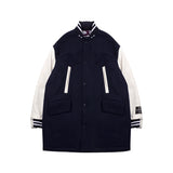 [UNISEX] Reversible Wool-Blend Varsity Coat (Navy) (6656674594934)