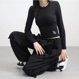 [NONCODE] New Dell Embroidery Crop T-shirt