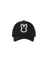 MOON BUNNY OUTLINE BALL CAP BLACK (6586873020534)