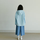コットンフードアノラック / unisex cotton hood anorak sky blue