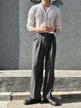 ロアサマーツータックワイドスラックス / Roa Summer Two-Tuck Wide Slacks (4 colors)