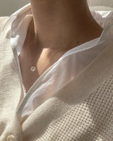 [92.5silver] single pearl necklace (2sizes)