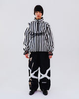 BSR2223FWJK008 STRIPE LOGO PADDING JUMPER WHITE BLACK