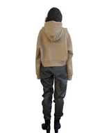 エンボスクロップドフーディー/Emboss Cropped Hoodie-BEIGE