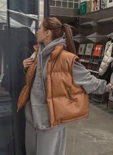 (UNISEX) オプトショルダーレザーベストダウン