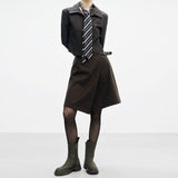 Crohn's woolen midi skirt