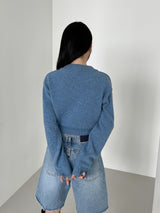 ウールVネッククロップニット/Wool V-neck Crop Knit (10color)