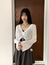 タッセルビーチウェアヴィンテージスカッシュニットカーディガン / Tassel Beachwear Vintage Scasi Knit Cardigan