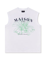 UNISEX オーバーフィットシングルMAISONプリンティングノースリーブトップ(FCB2TS300M)