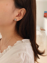[925silver] And ribbon earrings