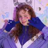 ゴーストウールニットグローブ/0 5 ghost wool knit gloves - BLUE