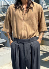 Soft punched-knit collar shirt 3COLOR