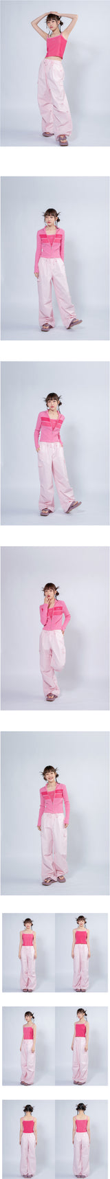 ナッシュ2カラーニットトップ / NASH 2 COLOR KNIT TOP _ PINK
