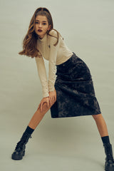 ギャザーラインポイントロゴTシャツ / HIDE Shirring Top (4606078517366)