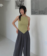 スラブホルタースリーブレス / Slub Halter Sleeveless (4color)