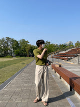 サマーリネンアイスバックバンディングスラックス/Summer linen ice back banding slacks (3 colors)
