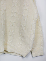 ウールVネックツイストニット/Wool V-neck Twist Knit (3color)
