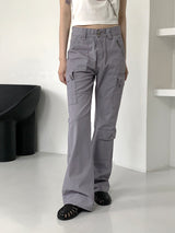 デイジーカーゴセミブーツカットロングコットンパンツ/Daisy Cargo Semi Bootcut Long Cotton Pants