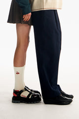 モノチェリーカラーコンビネーションソックス／MONO CHERRY COLOR COMBINATION SOCKS [IVORY]